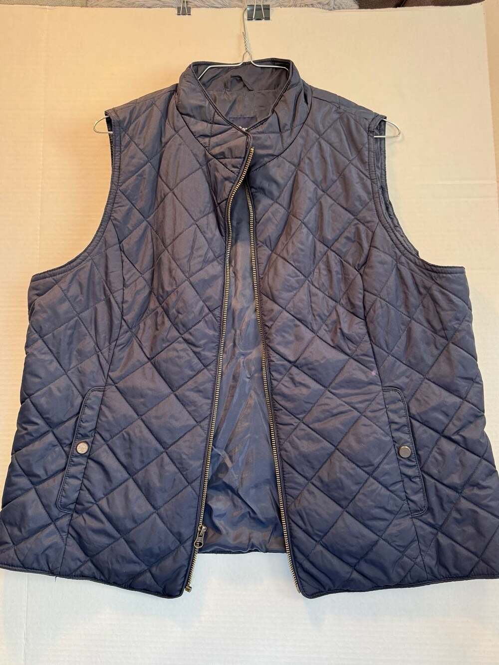 Gap Quilted Full Zip Puffer Vest Navy Blue Size XL